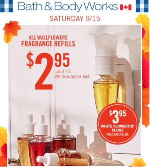 Bath & Body Works Canada Deals Wallflowers Fragrance Refills for 2.95