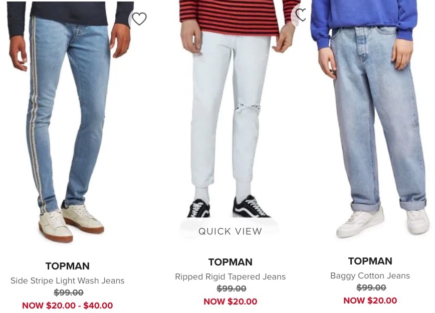 topshop jeans the bay