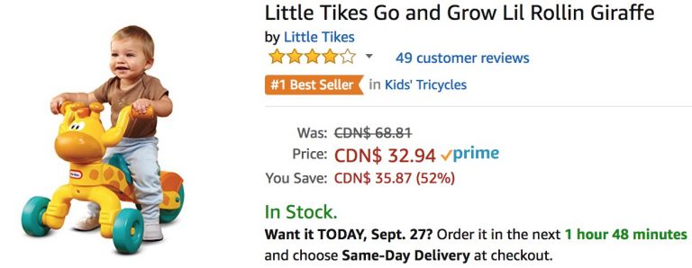 Amazon Canada Deals Save 52 on Little Tikes Go and Grow Lil Rollin