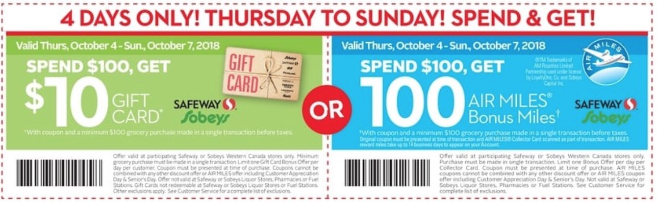 Safeway, Sobeys Canada New Weekly Coupons Spend 100 Get
