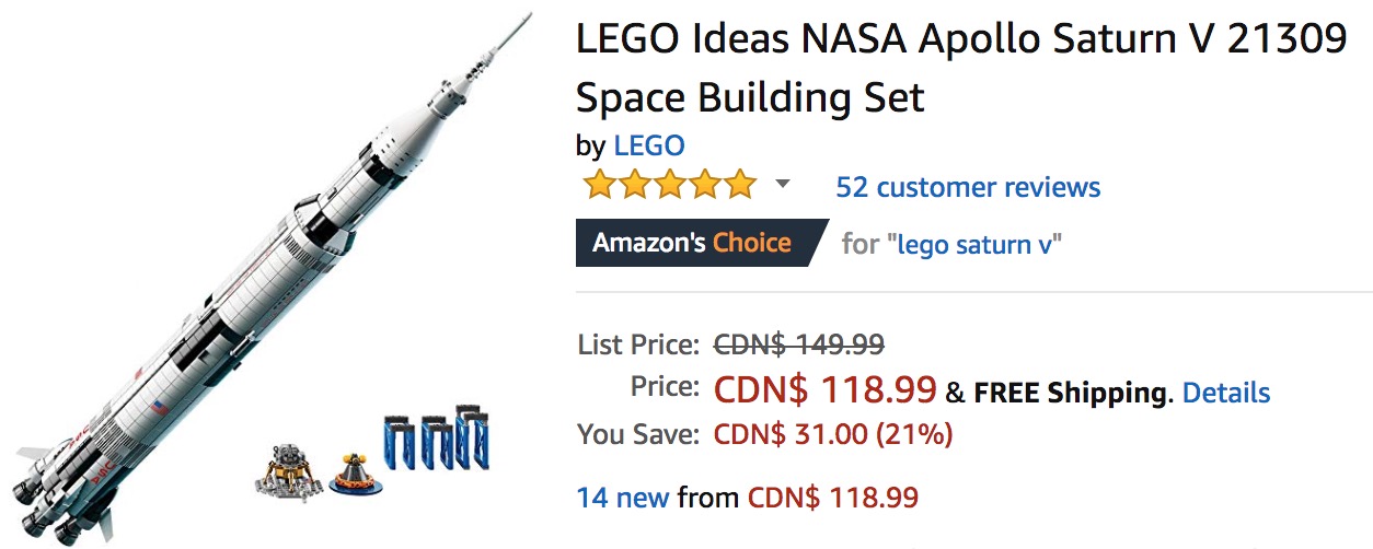 lego saturn v amazon