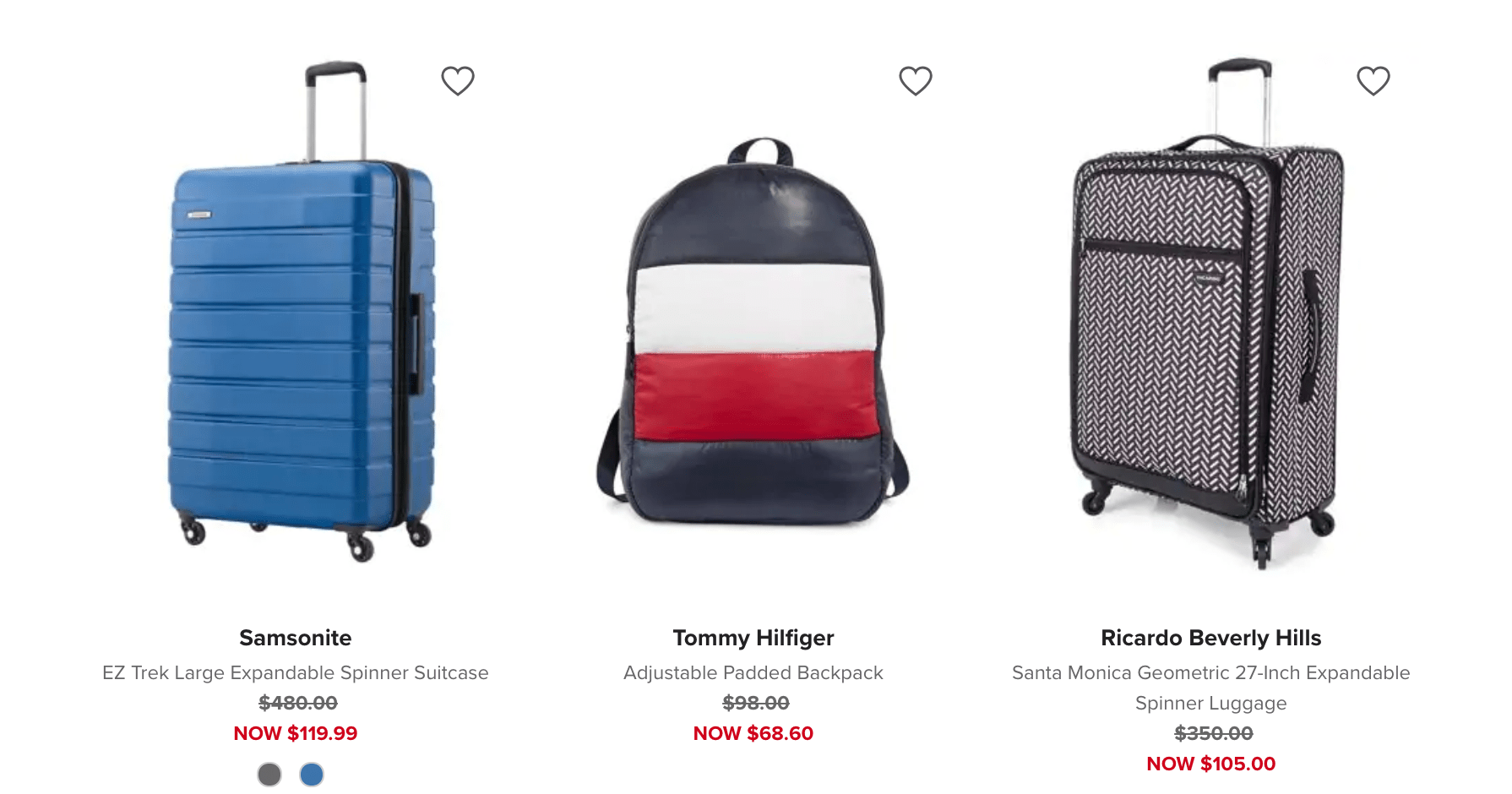 bay days luggage sale