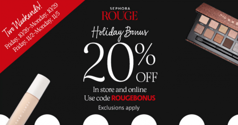 Sephora Canada Holiday Bonus Event: Save 15% To 20% Off Using Promo 