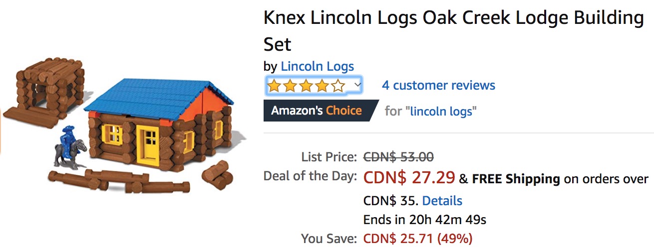 lincoln logs amazon