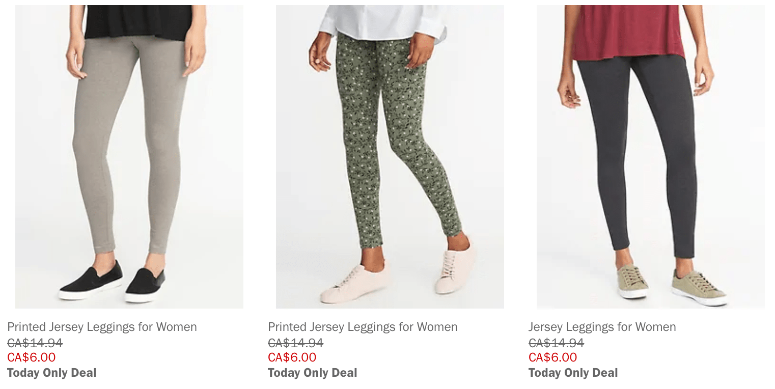 Old Navy Canada Sale: $5 Leggings Today Only + 30% Off Everything Using ...