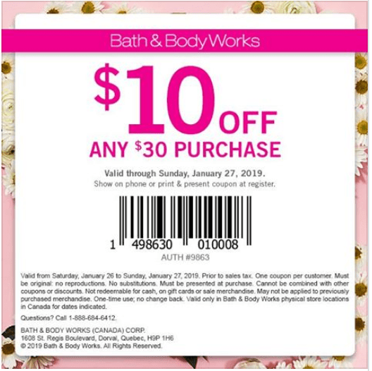 Bath Body Works Canada Coupon Deals Save 10 Off 30