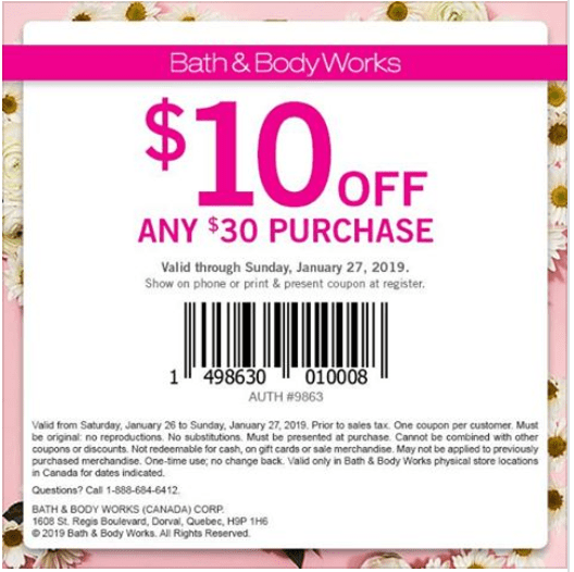 Bath Body Works Canada Deals Save 10 Off 30 Using