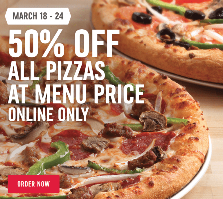 Domino’s Pizza Canada Special Offer: Save 50% Off All Pizzas When You Order Online | Canadian ...
