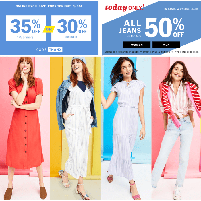 Old Navy Canada Deals: Today Only, Save 30% off Your Purchase OR Save ...