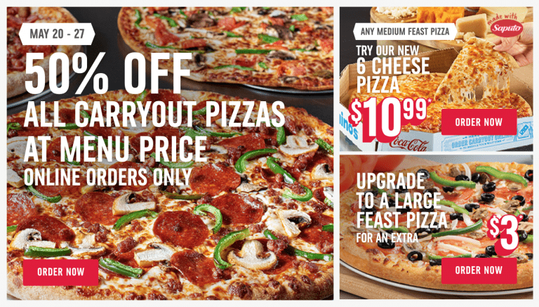 Domino’s Pizza Canada Special Offer: Save 50% Off All Carryout Pizzas ...