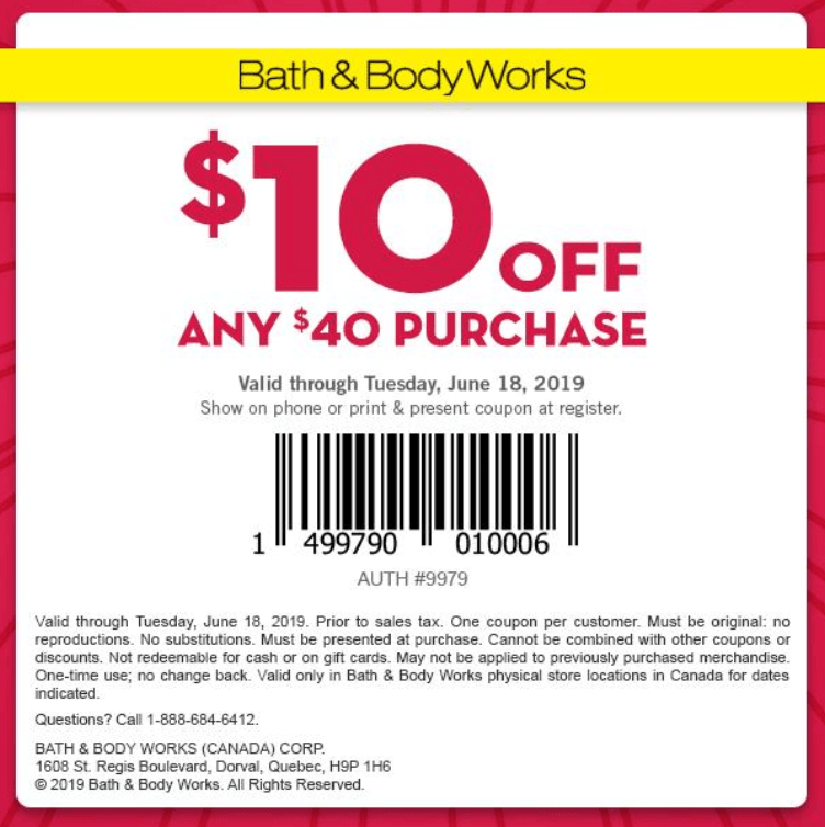 Bath Body Works Canada Deals Save 10 Off 40 Using Coupon Semi 