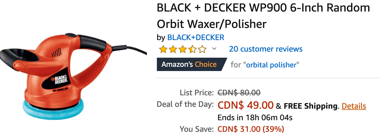 BLACK+DECKER 6 in. Corded Random Orbit Waxer/Polisher WP900 - The