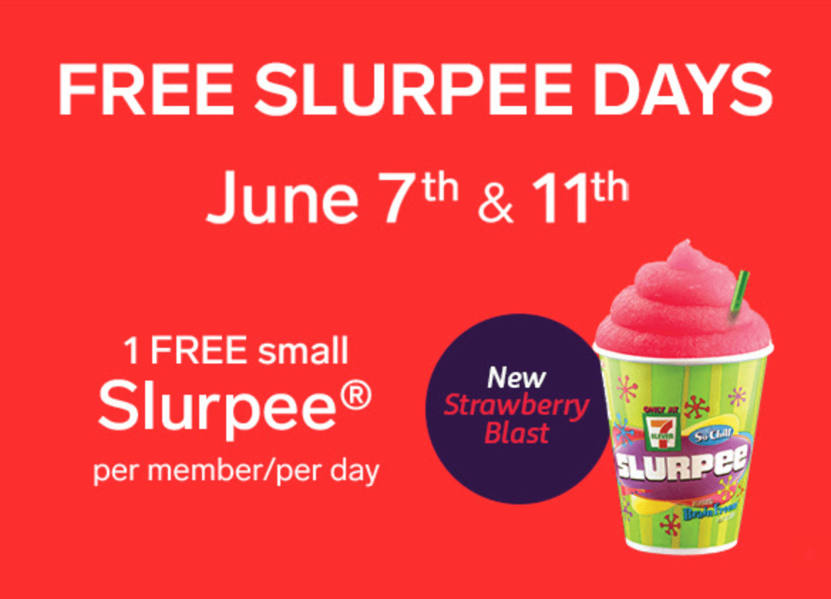 7Eleven Canada FREE Slurpee Today June 7 and 11 Canadian Freebies