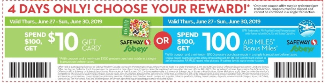 Safeway, Sobeys Canada Weekly Coupons Spend 100 Get 10