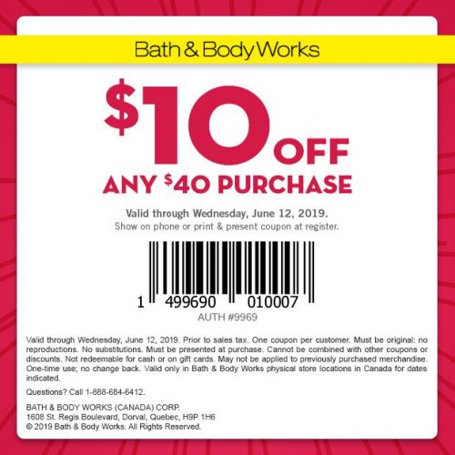 Bath & Body Works Canada Semi Annual Sale + Save 10 Off 40 Using