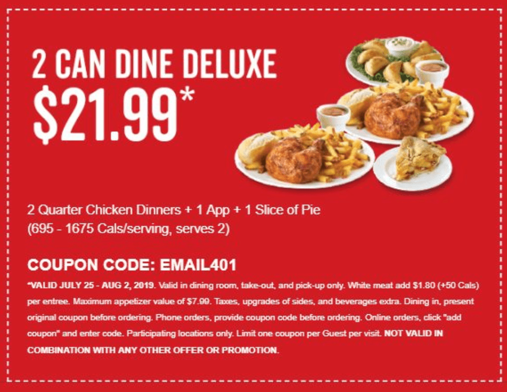 Swiss Chalet Canada Coupons 2 Can Dine Deluxe for 21.99 + Delivery