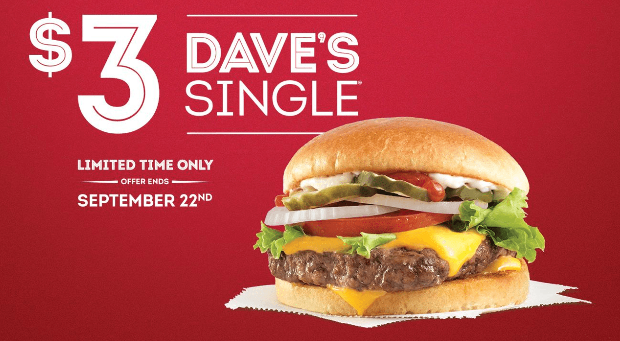 Wendy's Canada Offers Get Dave's Single for Only 3.00 Hot Canada