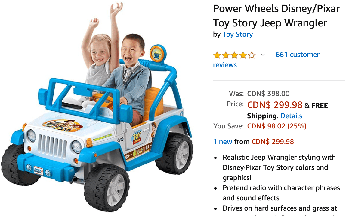Amazon Canada Deals: Save 33% on Graco Extend2Fit Convertible Car Seat +  25% on Power Wheels Disney/Pixar Toy Story Jeep Wrangler - Canadian  Freebies, Coupons, Deals, Bargains, Flyers, Contests Canada Canadian  Freebies,
