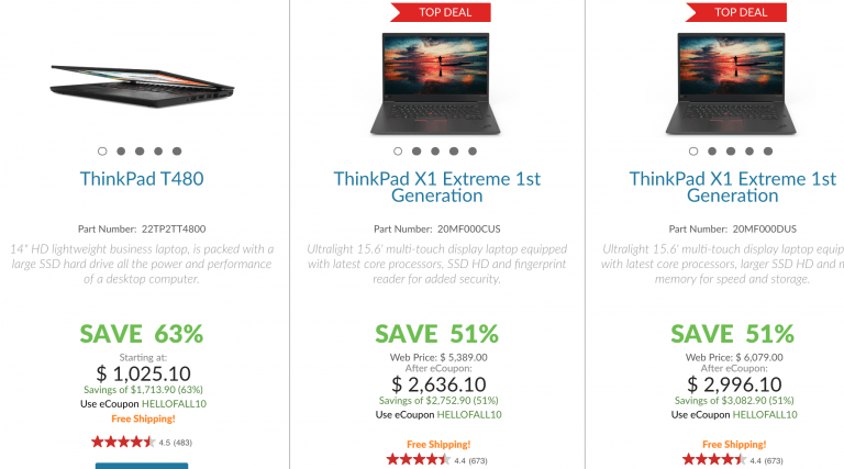 Lenovo Canada Clearance Deals: Save up to 64% off ThinkPad Clearance