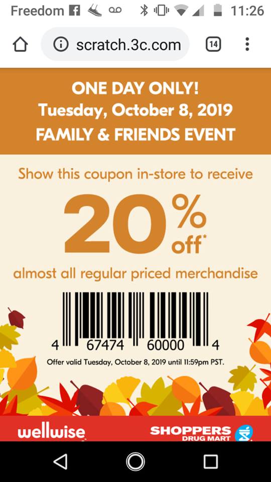 Shoppers Drug Mart Friends & Family Event Save 20 On Regular Priced