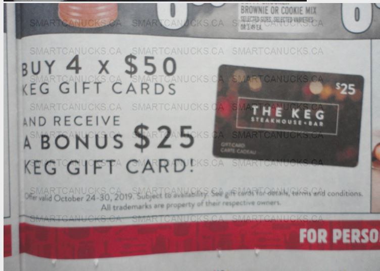 The keg deals gift card