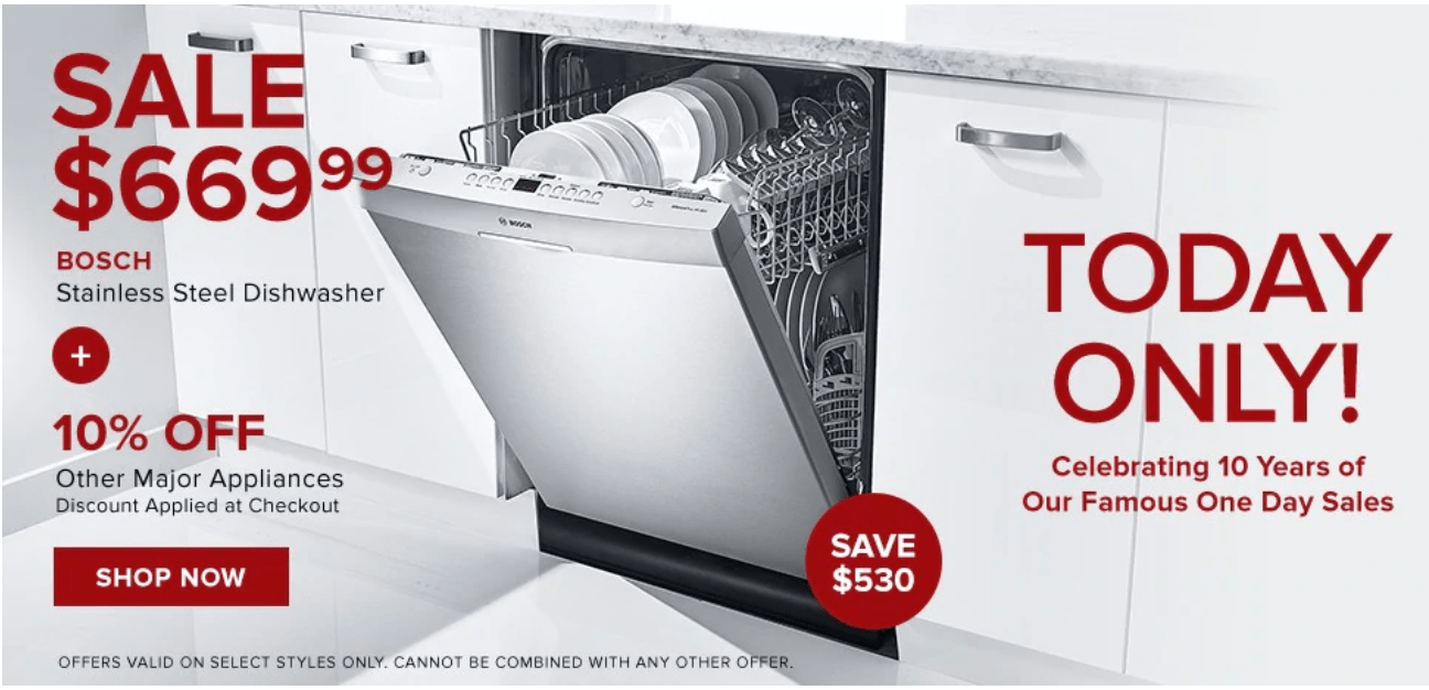 The bay dishwasher store sale