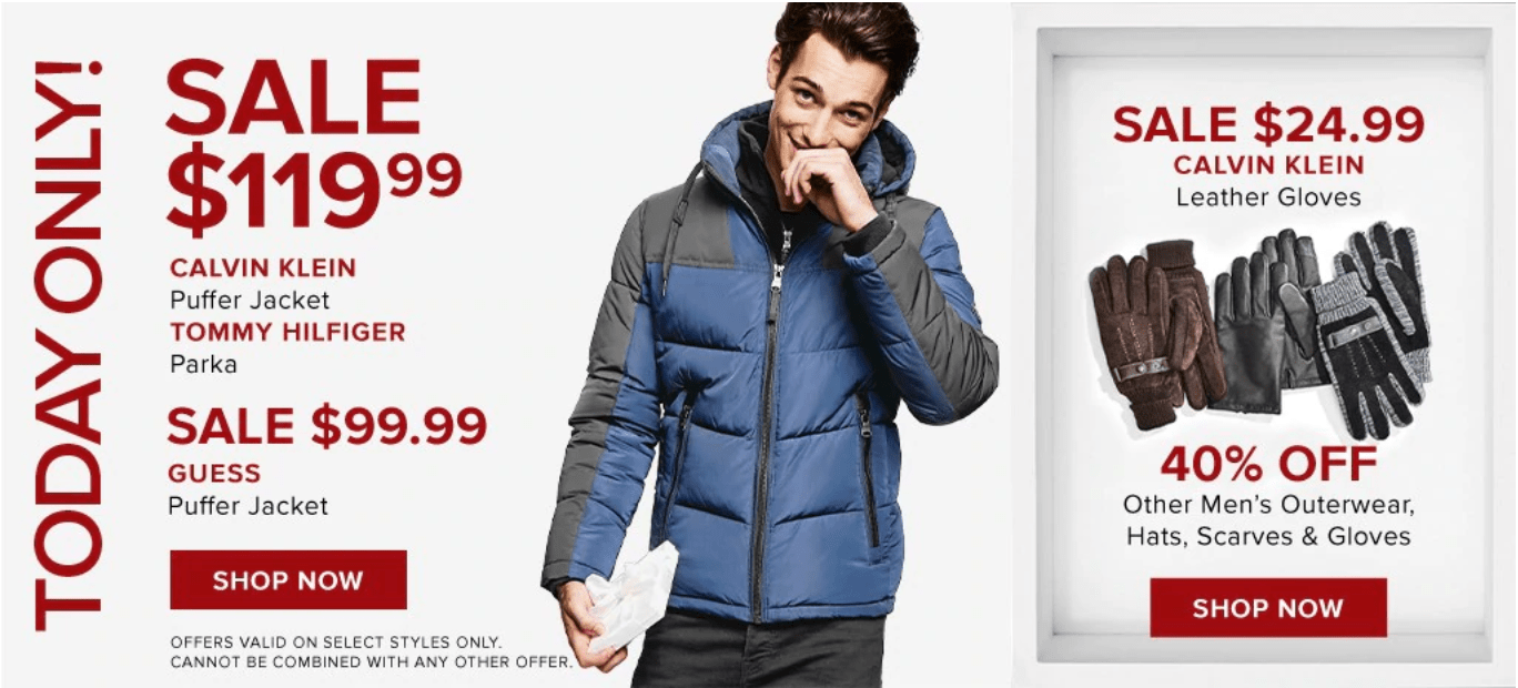 George Stevenson apelación hermosa Hudson's Bay Canada Pre Black Friday One Day Sale: Today, Save 58% on Men's  Outerwear + 71% on Hats, Scarves & Gloves by Calvin Klein, Tommy Hilfiger &  Guess + More Brands 