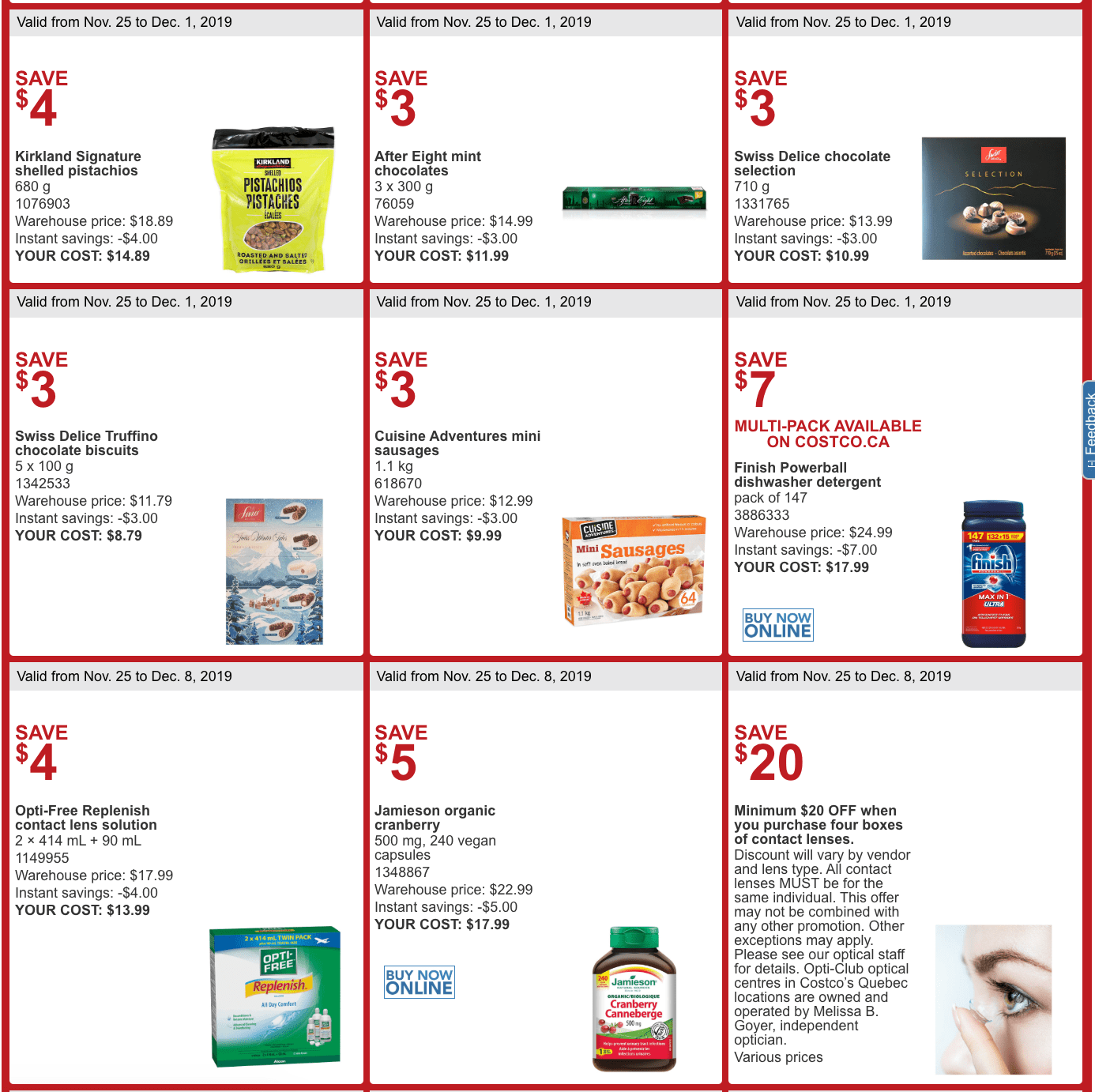 Costco Canada More Savings Weekly Coupons/Flyers for: Quebec, November 25 – December 1