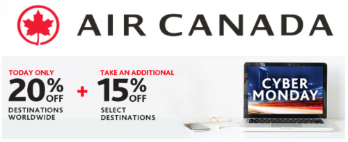 Air Canada Cyber Monday 2019 Sale Today Only Save 20 Off 