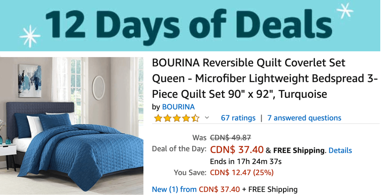 Amazon Canada 12 Days Of Deals Today Save 25 Off On Bourina