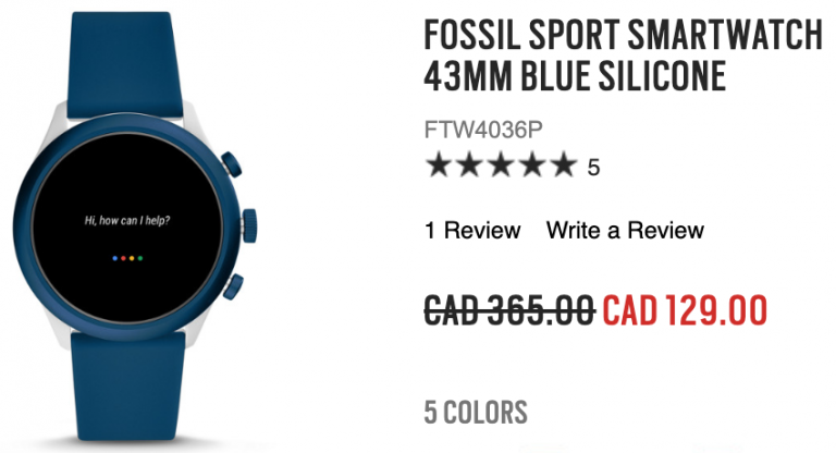 fossil smart watch canada