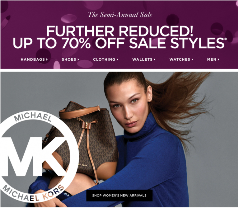 Michael Kors Canada SemiAnnual Sale Save up to 70 off Sale Styles
