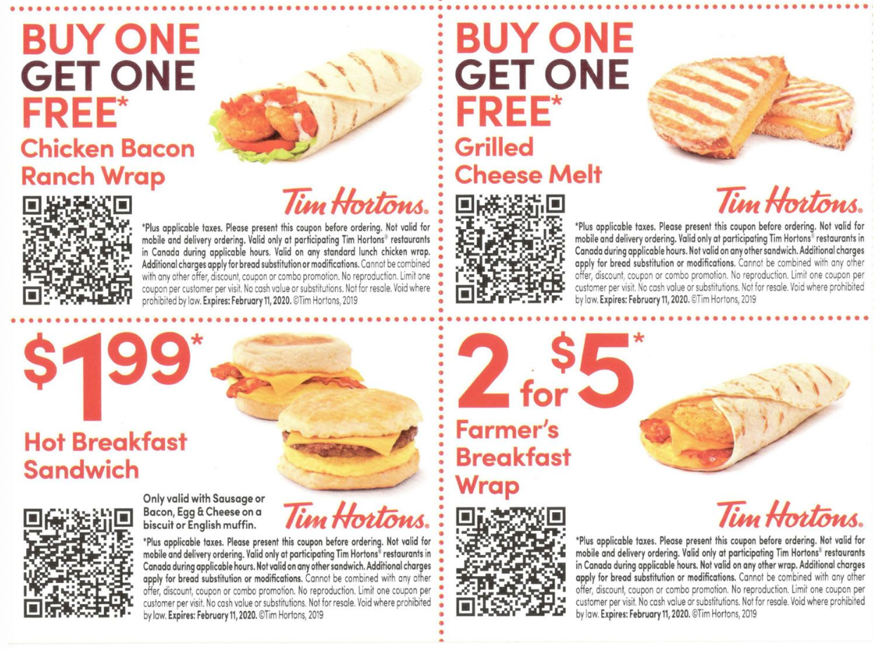 Tim Horton Canada Coupons: Buy One Get One FREE + More Coupons - Hot ...