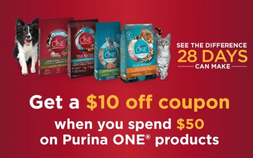 Purina Canada: Get A $10 Coupon When You Spend $50 On Purina One
