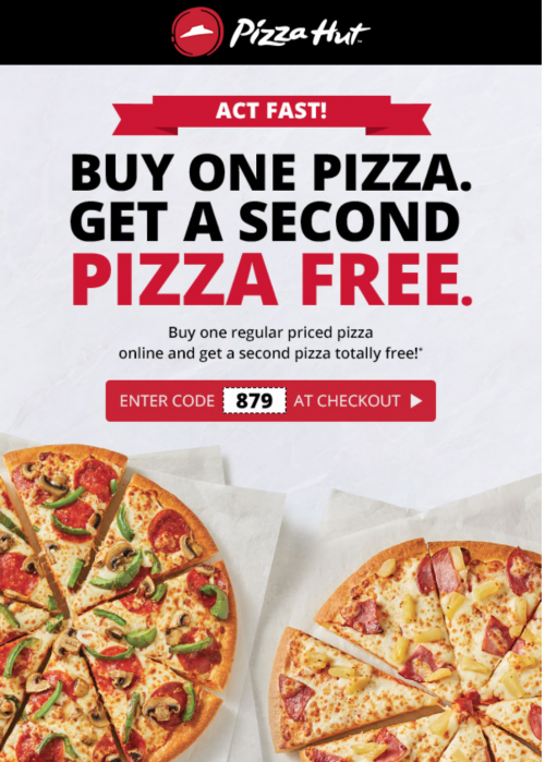 Pizza Hut Canada Promotions Buy One Pizza, Get Another One FREE