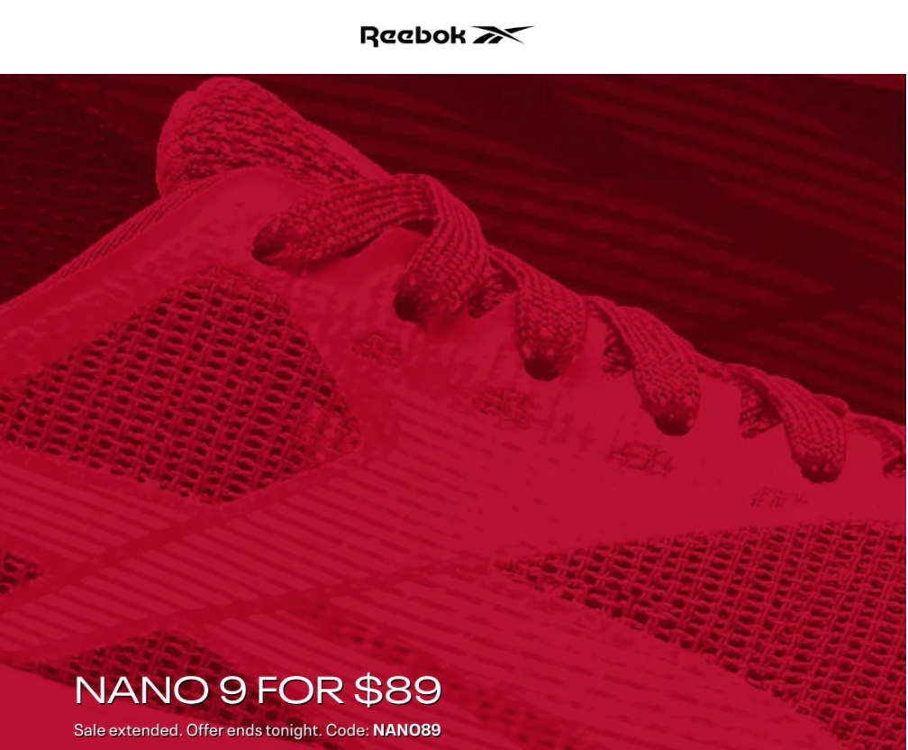 Reebok Canada Deals: NANO 9 For $89 