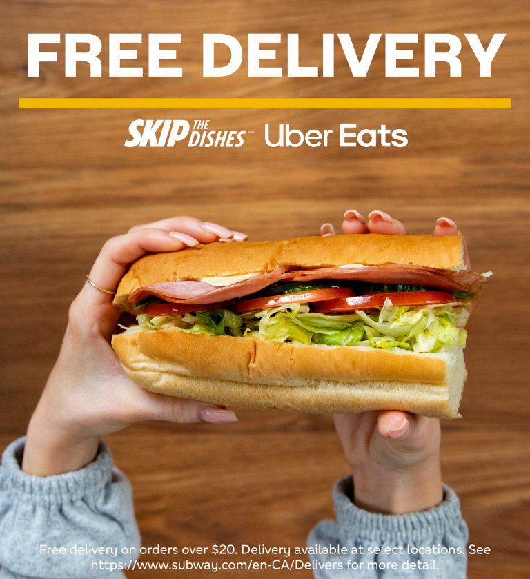 Subway Canada Free Delivery with SkipTheDishes & Uber Eats Canadian