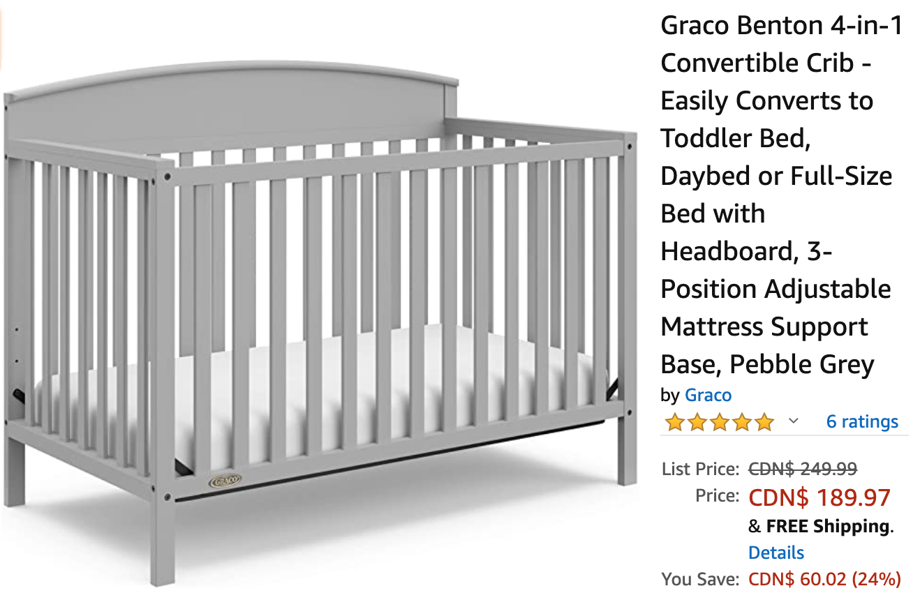 Graco benton best sale crib canada