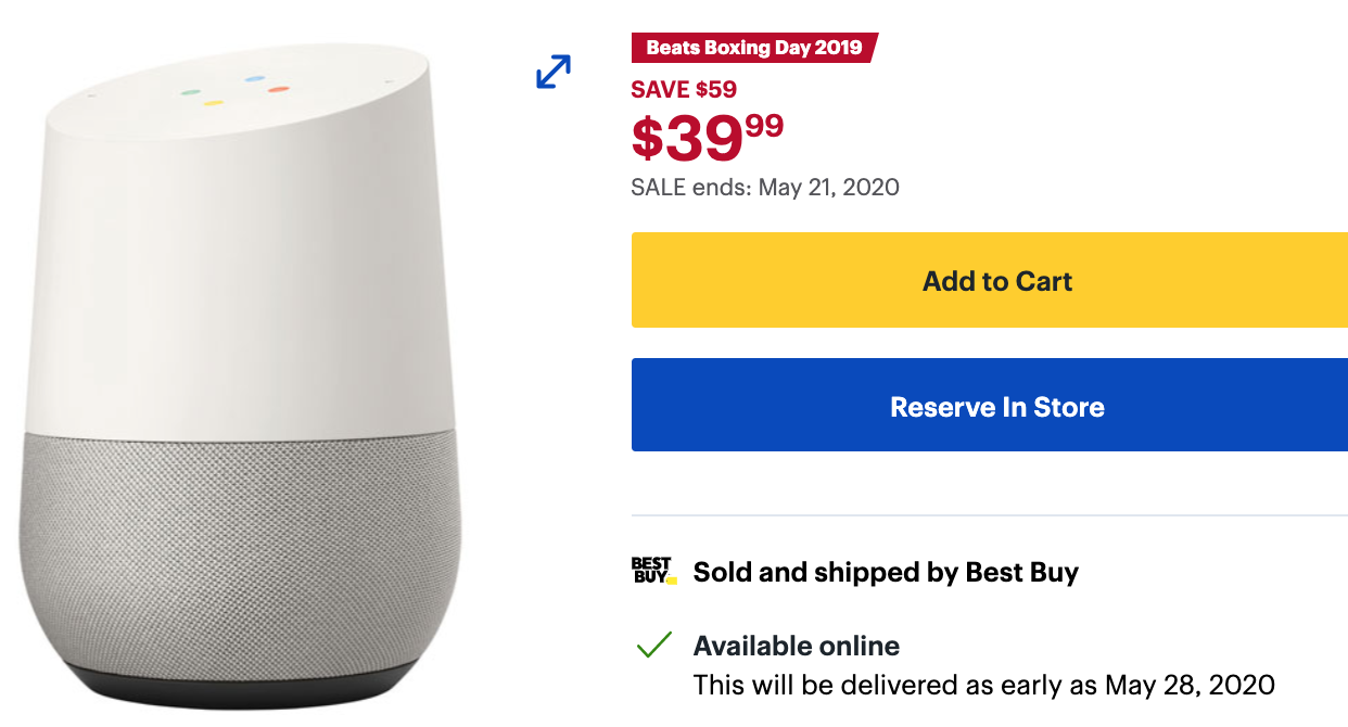 Best Buy Canada Sale: Save 60% off Google Home - Canadian Freebies