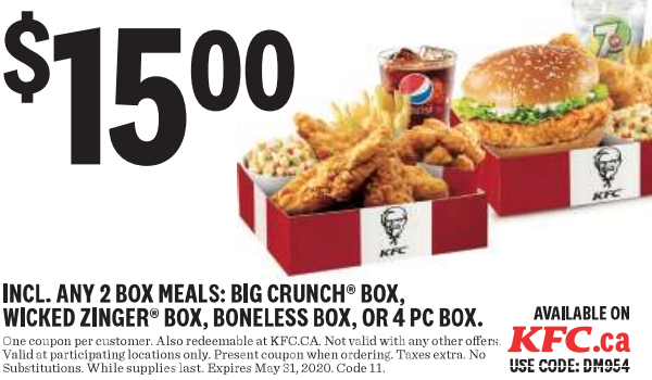 kfc canada new coupons 2 can dine with any two box meals