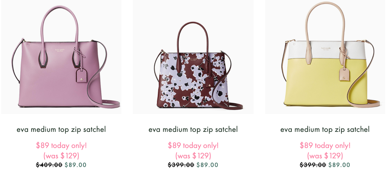 Kate Spade Canada Sale: Only $89 Eva Medium Top Zip Satchel, Save $310 ...