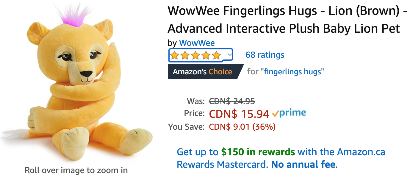 amazon fingerlings hugs