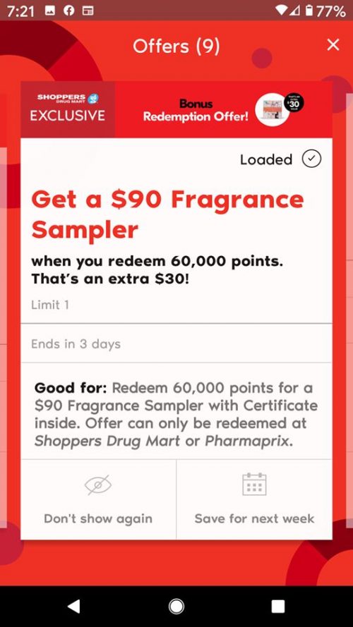 PC Optimum Offers Redeem 60,000 Points For A 90 Fragrance Sampler