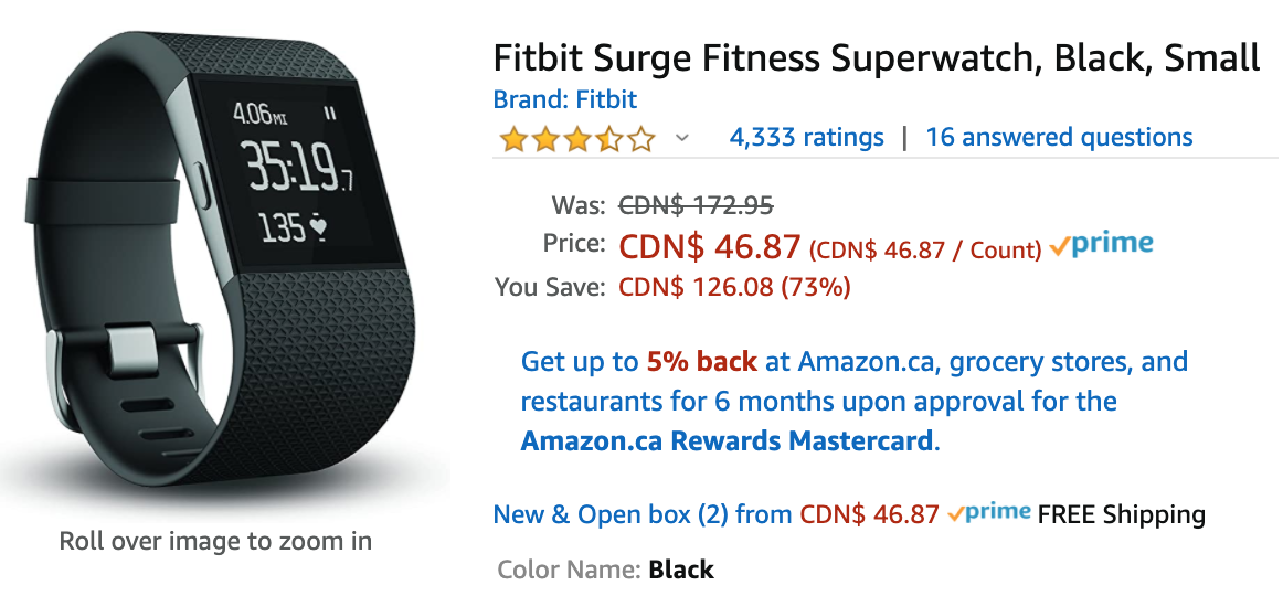 Amazon Canada Deals: Save 73% on Fitbit 