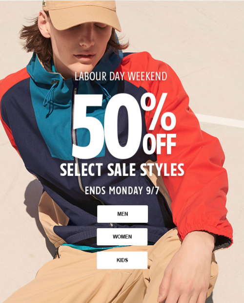 Lacoste Canada Labour Day Weekend Sale: Save 50% to 50% off Select ...