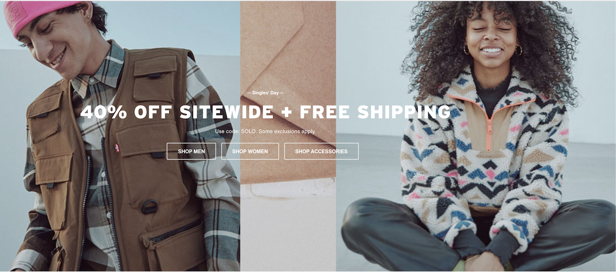 levis free shipping code