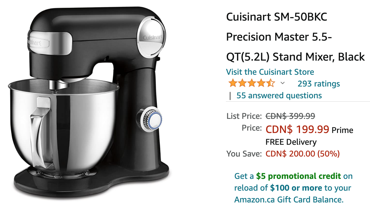 Cuisinart - Precision Maste 5.5qt (5.2L) Stand Mixer (Black)