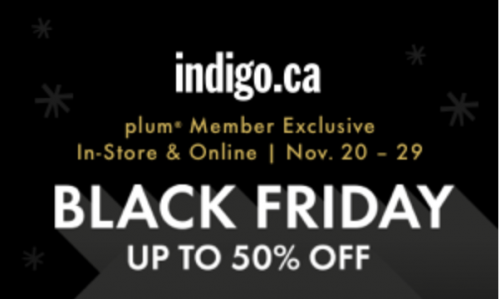 Indigo Canada Black Friday Sale: Up to 50% off | Canadian Freebies