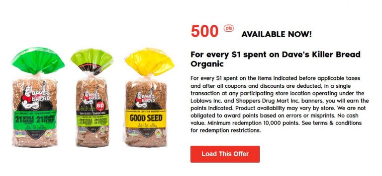 Dave's Killer Bread Organic PC Optimum Offer - Canadian Freebies ...