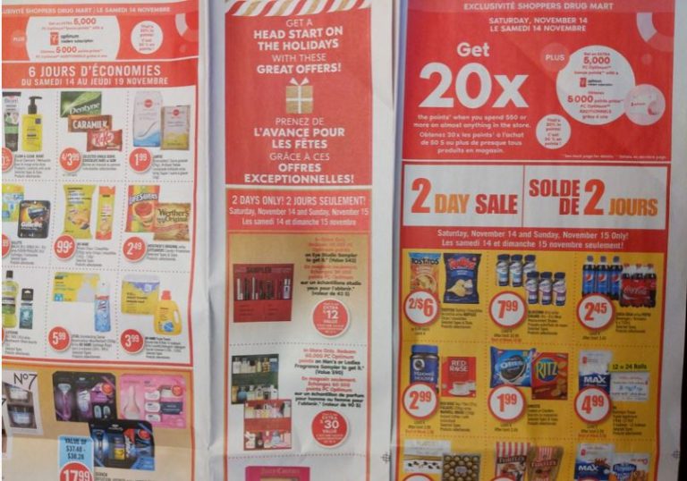 Shoppers Drug Mart Canada 20x The PC Optimum Points November the 14th